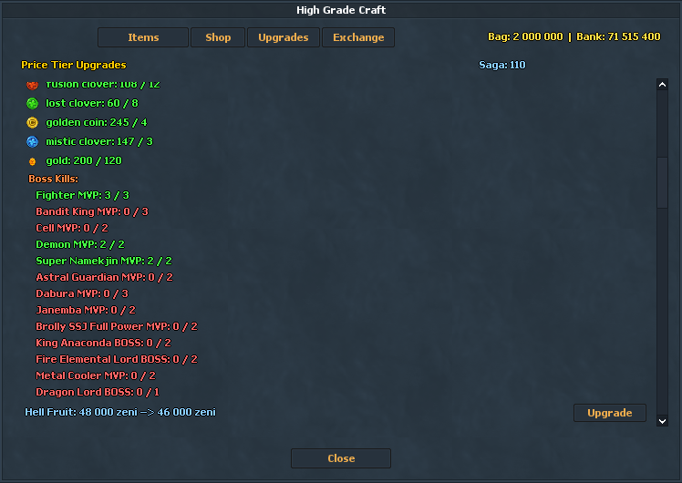 High Grade Craft in-game